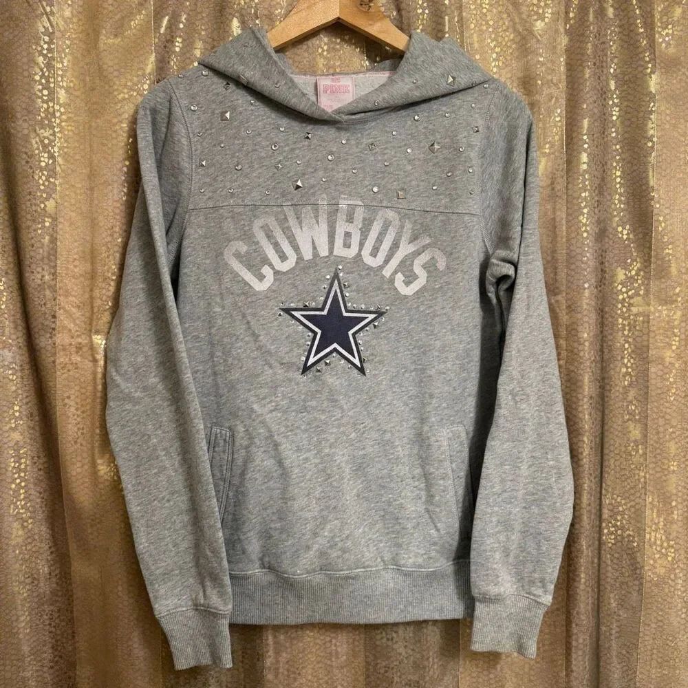 PINK Victorias Secret Vintage NFL Dallas Cowboys Rhinestone Hoodie Medium